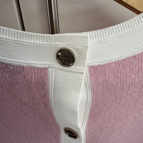 Sandro Women's Sweater in Pink with Cream Trim - Picture 4 of 4